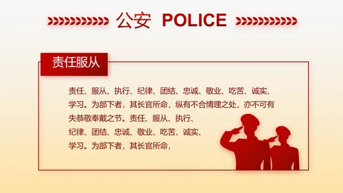 红色大气警察自查报告PPT动态模板