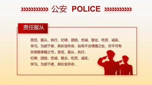 红色大气警察自查报告PPT动态模板