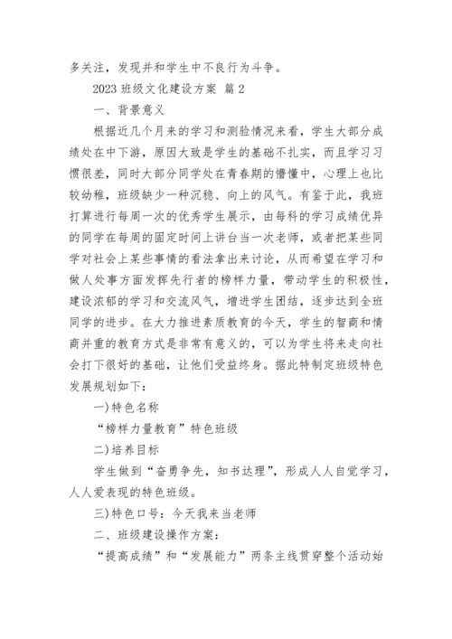 2023班级文化建设方案.docx