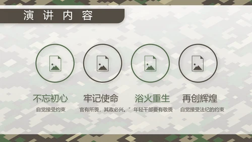 迷彩风部队连长述职报告PPT动态模板