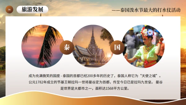 泰国泼水节旅游通用PPT模板