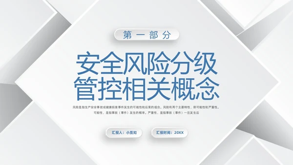 蓝色简约安全风险分级管控PPT模板宣传PPT动态PPT