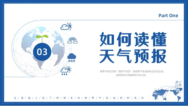 蓝色水彩简约世界气象日节日庆典PPT课件
