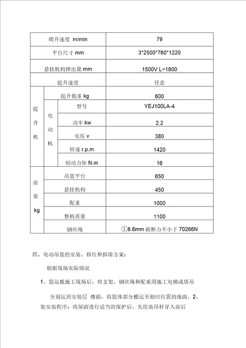 电动吊蓝施工方案