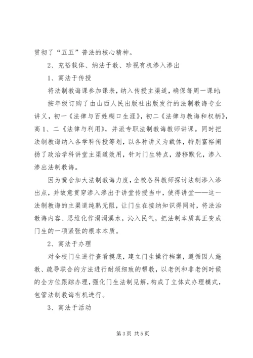 学校五五普法自查报告范文.docx