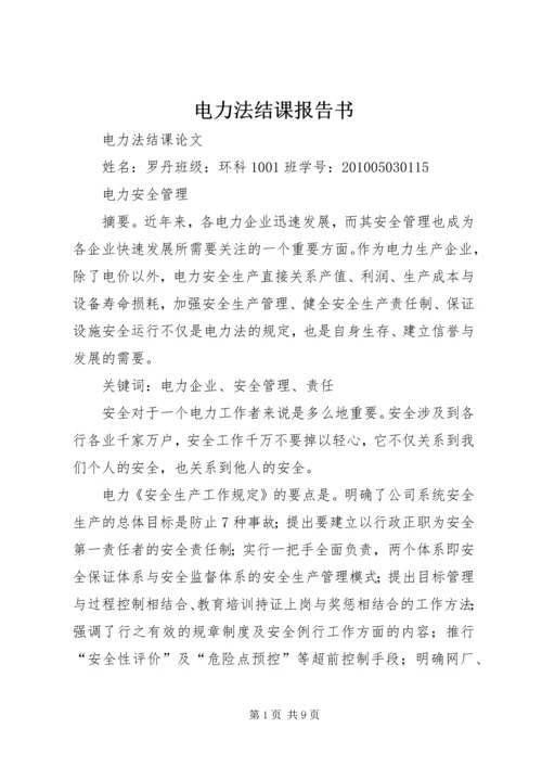 电力法结课报告书 (2).docx