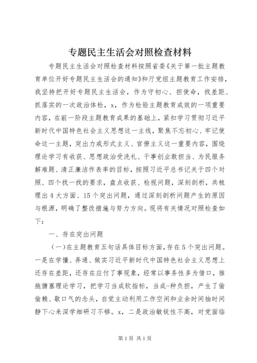 专题民主生活会对照检查材料 (2).docx