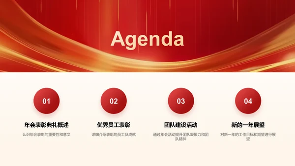 红色喜庆风年会表彰PPT模板