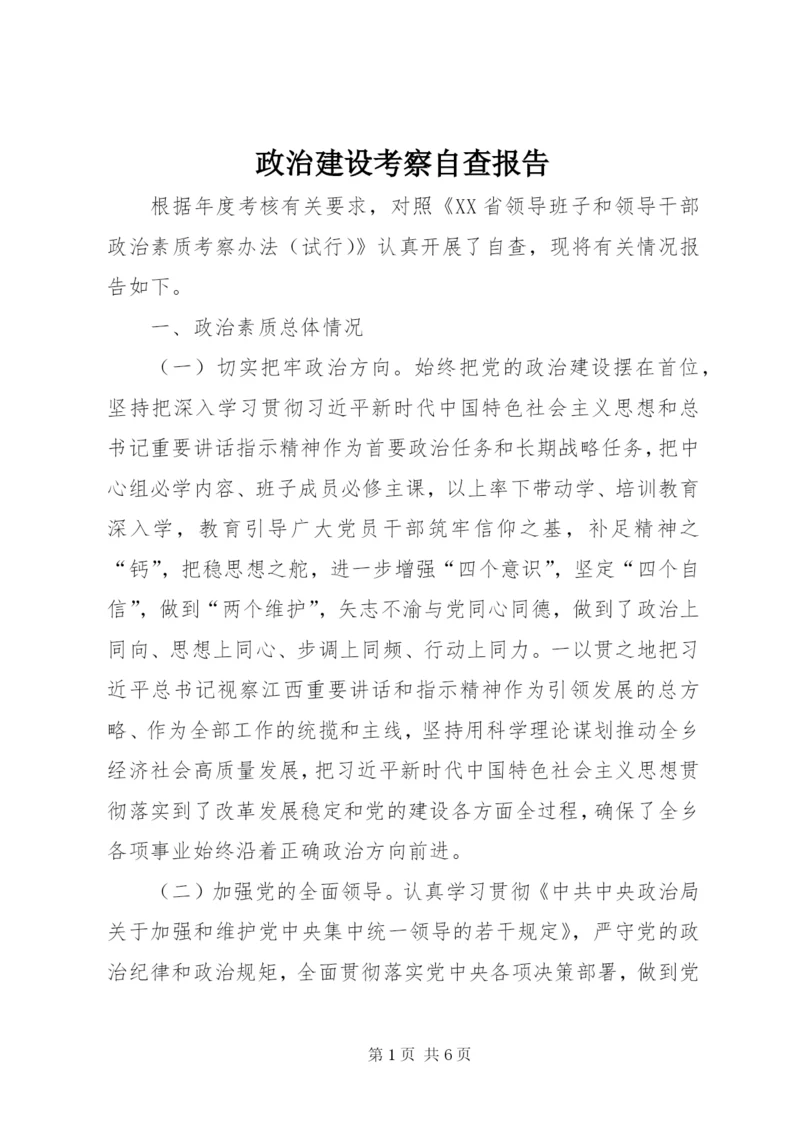 政治建设考察自查报告.docx
