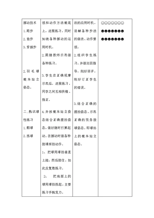 高中羽毛球模块教案1