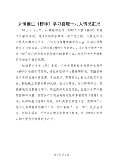 乡镇推进《榜样》学习喜迎十九大情况汇报.docx