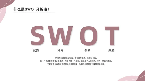 粉色莫兰迪SWOT分析PPT