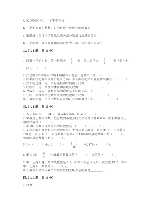 人教版数学六年级下册试题期末模拟检测卷【典优】.docx