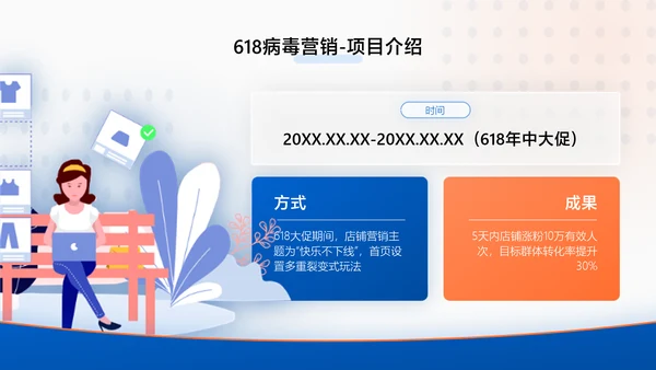 蓝橙扁平风互联网年中工作汇报
