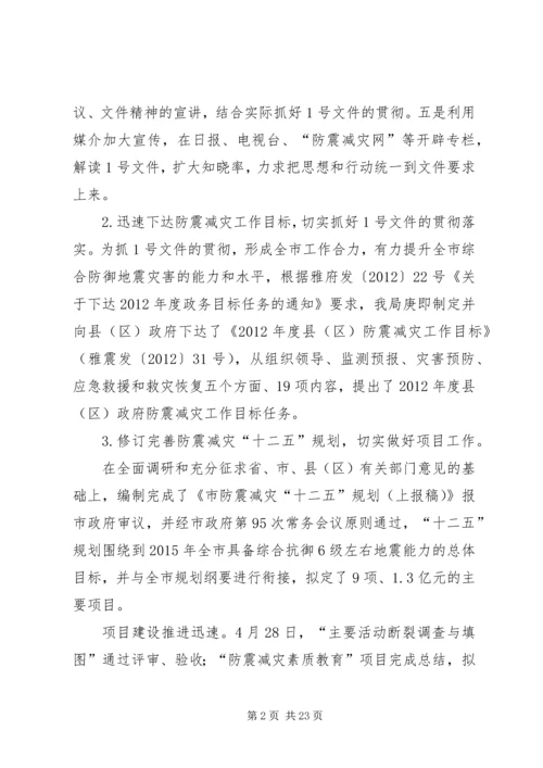 地震局政务目标督查工作报告.docx