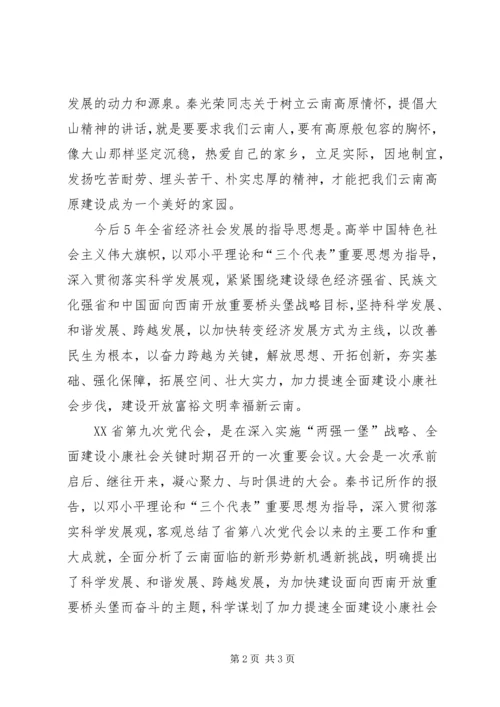 学习XX省第九次党代会心得体会 (9).docx