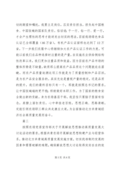 解放思想推动高质量发展大讨论心得体会3篇.docx