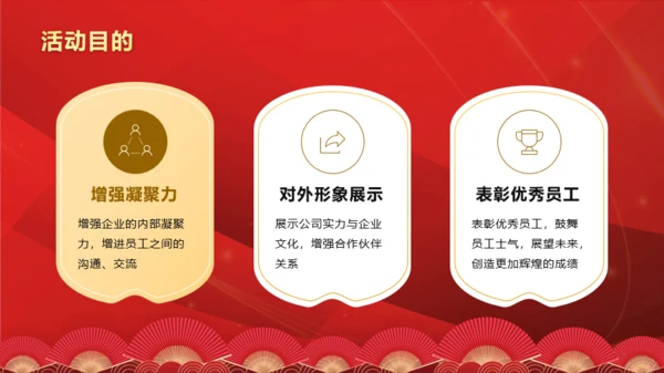 红色商务风年会活动策划PPT模板