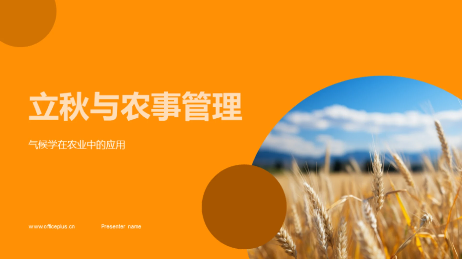 立秋与农事管理