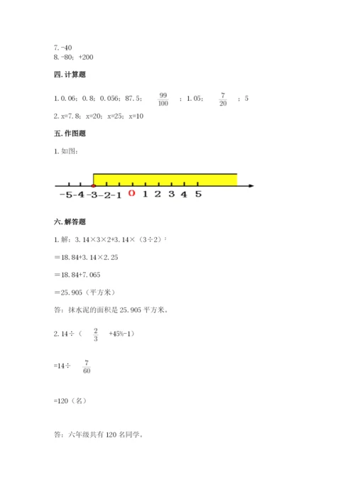 冀教版六年级下册数学 期末检测卷附参考答案【研优卷】.docx