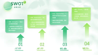 绿色商务风swot分析SWOT关系页