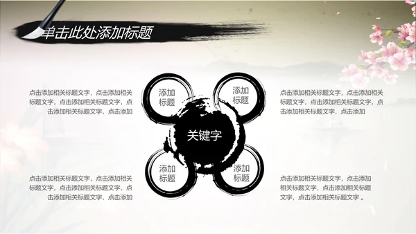 唯美水墨开场视频古典传统文化PP模板
