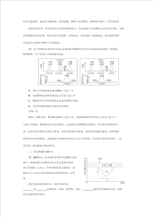 2014高考生物一轮限时规范特训：必修3.5.4、5生态系统的信息传递精