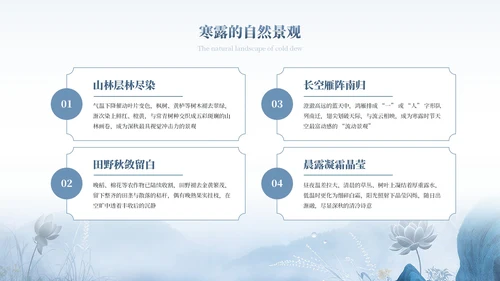 蓝色中式中国传统二十四节气之寒露教育宣传PPT模板