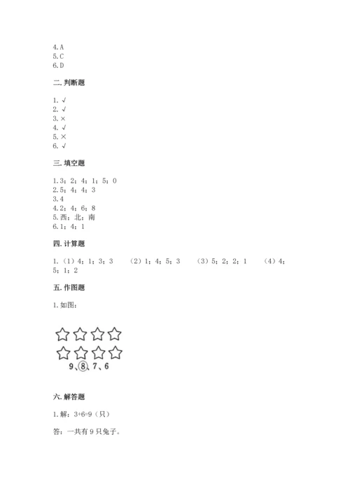 人教版一年级上册数学期中测试卷附答案解析.docx