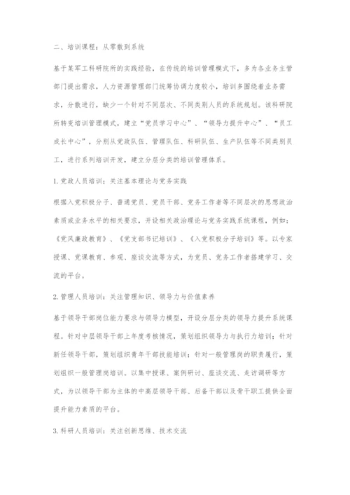 关于科研院所培训开发管理模式转变的探索.docx