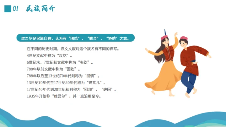少数民族维吾尔族介绍通用PPT模板