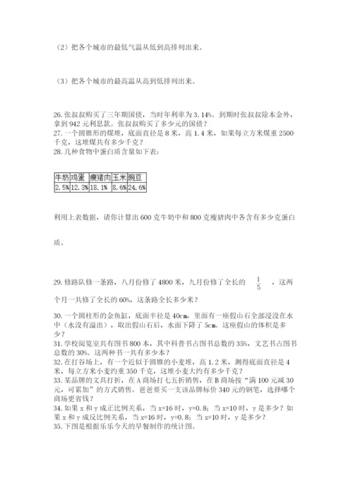 六年级小升初数学解决问题50道附答案（夺分金卷）.docx