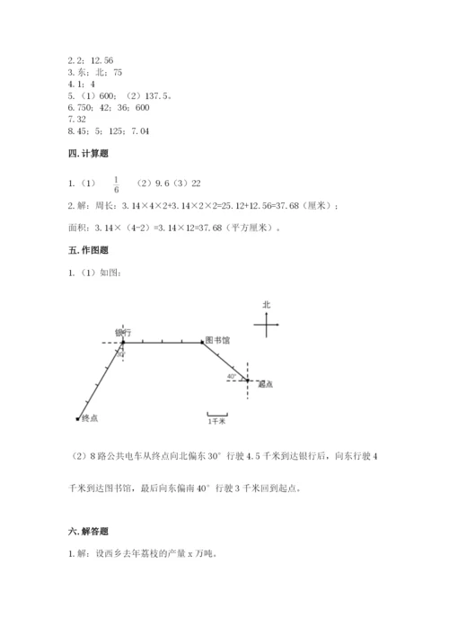 2022人教版六年级上册数学期末卷精品（夺冠系列）.docx