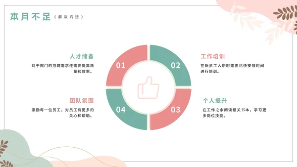 简约莫兰迪色人事部月末工作总结PPT模板