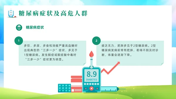 绿色清新风世界防治糖尿病日课件世界糖尿病日