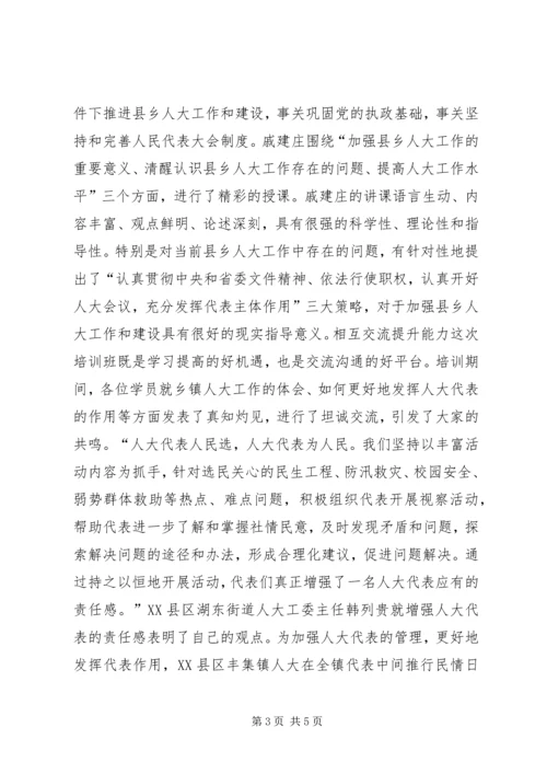 全市乡镇人大专职主席和街道办事处人大工委主任培训工作综述.docx