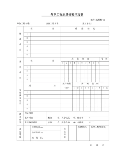 铁路施工工程检查证规范表格大全-铁程检最新.docx