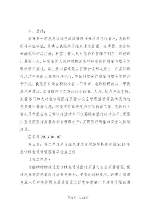 第一季度急诊绿色通道管理督导检查总结 (6).docx