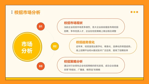 橙色插画风企业校招PPT模板