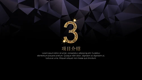 黑金璀璨星光商务五角星年会晚宴通用PPT模板