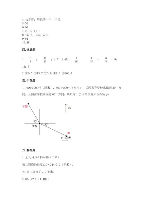 2022年人教版六年级上册数学期末测试卷【轻巧夺冠】.docx