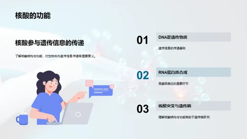 科技风生物医疗教学课件PPT模板