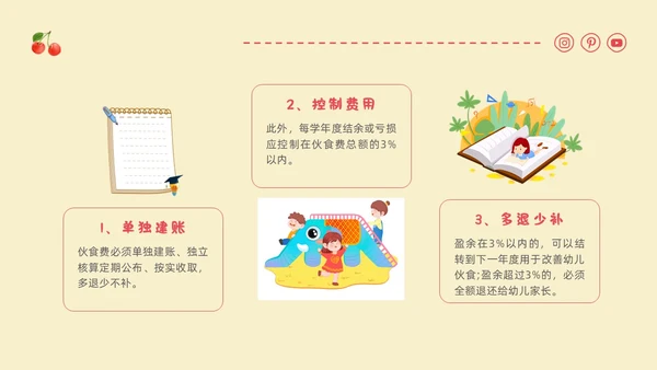 黄色卡通插画幼儿园膳食委员会会议主题班会通用PPT饮食健康膳食