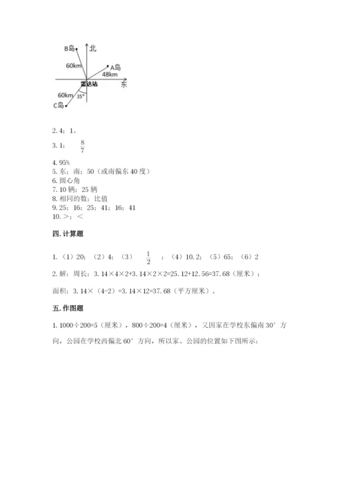 2022六年级上册数学期末测试卷附答案（考试直接用）.docx