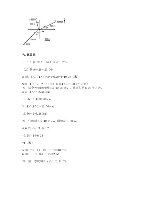 2022人教版六年级上册数学期末考试卷（考点提分）.docx