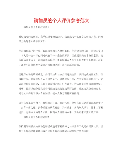 精编销售员的个人评价参考范文.docx