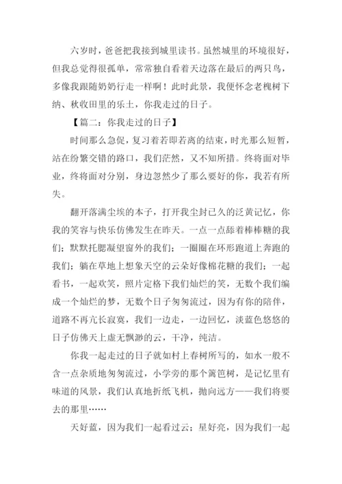 你我走过的日子作文600字.docx