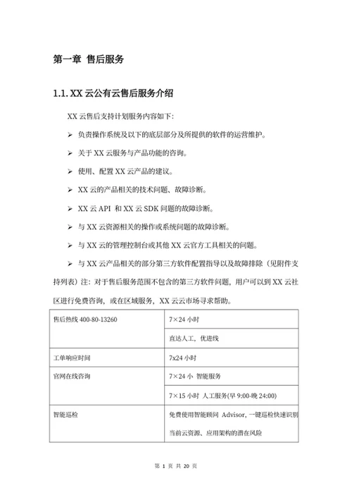 售后服务方案（云产品）
