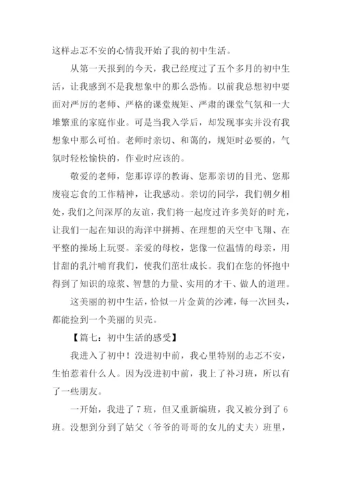 初中生活的感受作文.docx