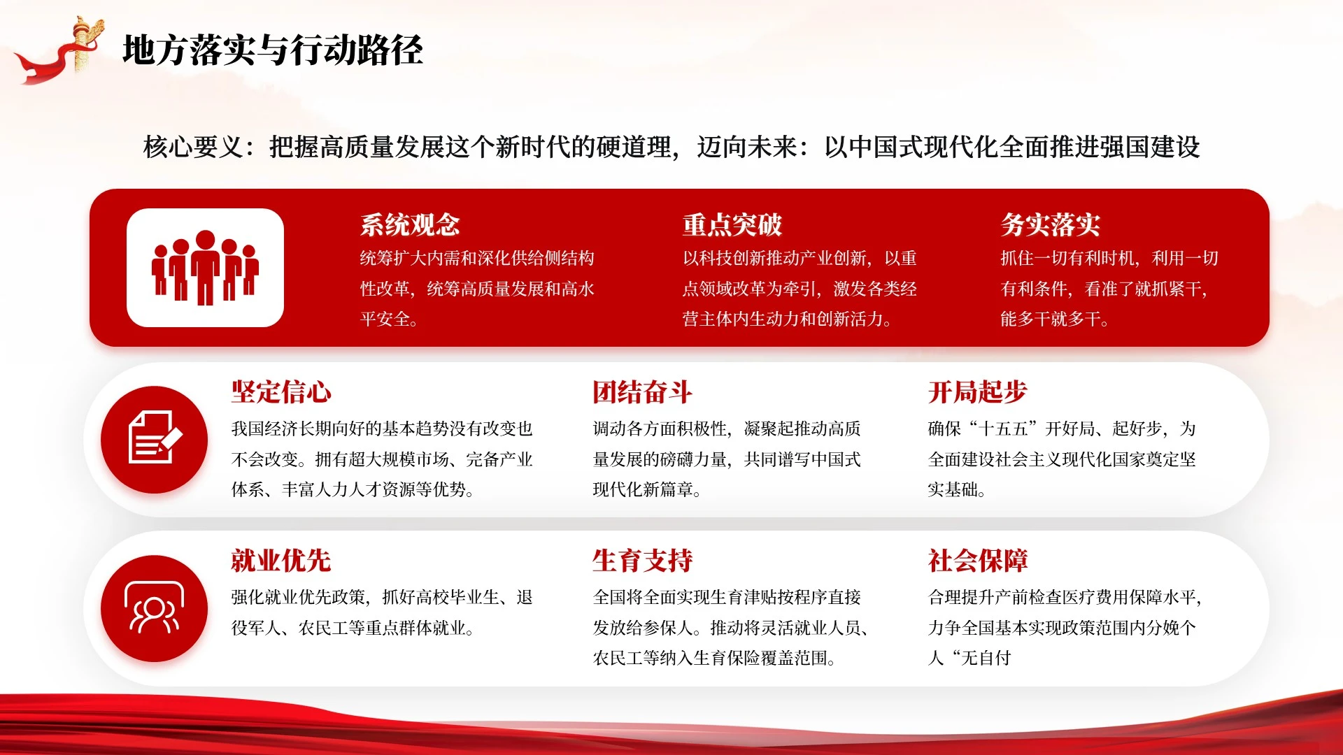 红色党政风两会精神解读PPT单页